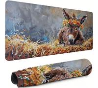 Alfombrilla Ratón Gaming XXL, Alfombrilla Escritorio 1400x600x3mm Burro Protector Escritorio Mejora La Precisión y La Velocidad con Goma Antideslizante y Bordes Cosidos, Oficina, Gamer Animal xg-568