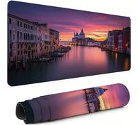 Alfombrilla Ratón Gaming XXL, Alfombrilla Escritorio 700x400x3mm Ciudad del Agua Protector Escritorio Mejora La Precisión y La Velocidad Base de Goma Antideslizante, Oficina, Gamer Arquitectura xg-407