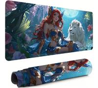 Alfombrilla Ratón Gaming XXL, Alfombrilla Escritorio 800x400x3mm Dibujos animados Protector Escritorio Mejora La Precisión y La Velocidad con Base de Goma Antideslizante, Oficina, Gamer León xg-902