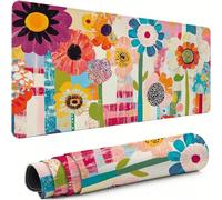 Alfombrilla Ratón Gaming XXL, Alfombrilla Escritorio 900x400x3mm Historietas Protector Escritorio Mejora La Precisión y La Velocidad con Base de Goma Antideslizante, Oficina, Gamer Flor xg-289