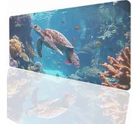 Alfombrilla Ratón Gaming XXL, Gaming Mouse Pad 1000x500x3mm, Protector Escritorio Antideslizante, Alfombrilla de Ratón Tortugas Marinas Pez Mousepad Grande Tapete Raton Jugadores PC Oficina LMDT1968