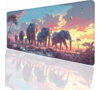 Alfombrilla Ratón Gaming XXL, Gaming Mouse Pad 1000x500x3mm, Protector Escritorio Antideslizante, Alfombrilla de Ratón Elefante Mousepad Grande, Tapete Raton para Jugadores de PC Oficina PjY12028 N-U
