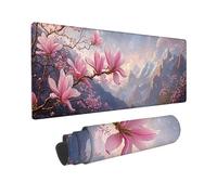Alfombrilla Ratón Gaming XXL, Gaming Mouse Pad 1200 x 400 mm, Protector Escritorio Antideslizante, Alfombrilla de Ratón Magnolia paisaje, Mousepad Grande, Tapete Raton para Jugadores de PC h-889