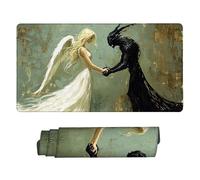 Alfombrilla Ratón Gaming XXL, Gaming Mouse Pad 1200x600mm, Protector Escritorio Antideslizante, Alfombrilla de Ratón Ángel y demonio, Mousepad Grande, Tapete Raton para Jugadores de PC, Oficina v-858