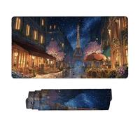 Alfombrilla Ratón Gaming XXL, Gaming Mouse Pad 1200x600mm, Protector Escritorio Antideslizante, Alfombrilla de Ratón Torre de París, Mousepad Grande, Tapete Raton para Jugadores de PC, Oficina v-5