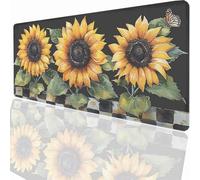 Alfombrilla Ratón Gaming XXL, Gaming Mouse Pad 1200x600x3mm, Protector Escritorio Antideslizante, Alfombrilla de Ratón Girasol Mousepad Grande, Tapete Raton para Jugadores de PC Oficina PjY15806 N-U