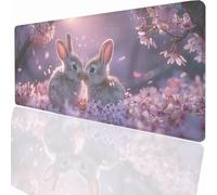 Alfombrilla Ratón Gaming XXL, Gaming Mouse Pad 1200x600x3mm, Protector Escritorio Antideslizante, Alfombrilla de Ratón Conejo Mousepad Grande, Tapete Raton para Jugadores de PC Oficina PjY16038 N-U