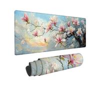 Alfombrilla Ratón Gaming XXL, Gaming Mouse Pad 1400 x 600 mm, Protector Escritorio Antideslizante, Alfombrilla de Ratón Rosa Magnolia, Mousepad Grande, Tapete Raton para Jugadores de PC, Oficina h-199