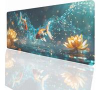 Alfombrilla Ratón Gaming XXL, Gaming Mouse Pad 1500x800x3mm, Protector Escritorio Antideslizante, Alfombrilla de Ratón Pez Mousepad Grande, Tapete Raton para Jugadores de PC Oficina PjY7202 O-8