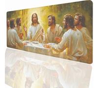 Alfombrilla Ratón Gaming XXL, Gaming Mouse Pad 600x300x3mm, Protector Escritorio Antideslizante, Alfombrilla Ratón Amarillo La úLtima Cena Mousepad Grande Tapete Raton Jugadores PC Oficina LMDT3779