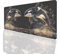 Alfombrilla Ratón Gaming XXL, Gaming Mouse Pad 600x300x3mm, Protector Escritorio Antideslizante, Alfombrilla de Ratón Ballena Mousepad Grande, Tapete Raton para Jugadores de PC Oficina PjY8728 N-U