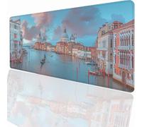 Alfombrilla Ratón Gaming XXL, Gaming Mouse Pad 700 x 300 x 3 mm Protector Escritorio Antideslizante Alfombrilla Ratón Ciudad Del Agua Venecia Mousepad Grande Tapete Raton Jugadores PC Oficina LMDT1457