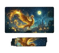 Alfombrilla Ratón Gaming XXL, Gaming Mouse Pad 700x400mm, Protector Escritorio Antideslizante, Alfombrilla de Ratón Luna Phoenix, Mousepad Grande, Tapete Raton para Jugadores de PC, Oficina v-975