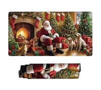 Alfombrilla Ratón Gaming XXL, Gaming Mouse Pad 700x400mm, Protector Escritorio Antideslizante, Alfombrilla de Ratón Papá Noel, Mousepad Grande, Tapete Raton para Jugadores de PC, Oficina v-795