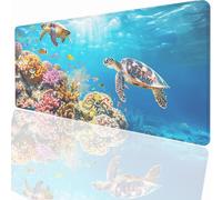 Alfombrilla Ratón Gaming XXL, Gaming Mouse Pad 700x400x3mm, Protector Escritorio Antideslizante, Alfombrilla de Ratón Tortugas Marinas Pez Mousepad Grande Tapete Raton Jugadores PC Oficina LMDT1924
