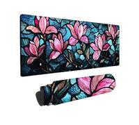 Alfombrilla Ratón Gaming XXL, Gaming Mouse Pad 800 x 300 mm, Protector Escritorio Antideslizante, Alfombrilla de Ratón Magnolia Rosa, Mousepad Grande, Tapete Raton para Jugadores de PC, Oficina h-888