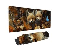 Alfombrilla Ratón Gaming XXL, Gaming Mouse Pad 800 x 300 mm, Protector Escritorio Antideslizante, Alfombrilla de Ratón Animal zorro, Mousepad Grande, Tapete Raton para Jugadores de PC, Oficina h-144