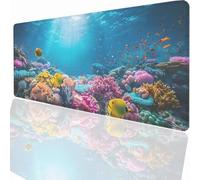Alfombrilla Ratón Gaming XXL, Gaming Mouse Pad 800x300x3mm, Protector Escritorio Antideslizante, Alfombrilla de Ratón OcéAno Pez Mousepad Grande, Tapete Raton para Jugadores de PC Oficina LMDT4932