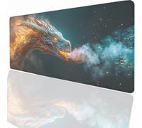 Alfombrilla Ratón Gaming XXL, Gaming Mouse Pad 800x300x3mm, Protector Escritorio Antideslizante, Alfombrilla de Ratón DragóN Mousepad Grande, Tapete Raton para Jugadores de PC Oficina PjY13618 N-U