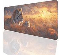 Alfombrilla Ratón Gaming XXL, Gaming Mouse Pad 800x300x3mm, Protector Escritorio Antideslizante, Alfombrilla de Ratón Animal Tigre Mousepad Grande, Tapete Raton para Jugadores de PC Oficina LMDT10103