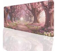 Alfombrilla Ratón Gaming XXL, Gaming Mouse Pad 800x300x3mm, Protector Escritorio Antideslizante, Alfombrilla de Ratón áRbol de Cerezo en Flor Mousepad Grande, Tapete Raton de PC PjY5892 M-I