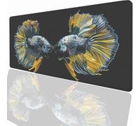 Alfombrilla Ratón Gaming XXL, Gaming Mouse Pad 900x300x3mm, Protector Escritorio Antideslizante, Alfombrilla de Ratón Pez Azul Mousepad Grande, Tapete Raton para Jugadores de PC Oficina LMDT6347