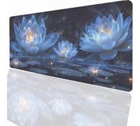 Alfombrilla Ratón Gaming XXL, Gaming Mouse Pad 900x300x3mm, Protector Escritorio Antideslizante, Alfombrilla de Ratón Loto Mousepad Grande, Tapete Raton para Jugadores de PC Oficina PjY11912 N-U