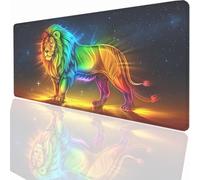 Alfombrilla Ratón Gaming XXL, Gaming Mouse Pad 900x300x3mm, Protector Escritorio Antideslizante, Alfombrilla Ratón Cielo Estrellado LeóN Mousepad Grande Tapete Raton Jugadores PC Oficina LMDT3519