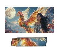 Alfombrilla Ratón Gaming XXL, Gaming Mouse Pad 900x400mm, Protector Escritorio Antideslizante, Alfombrilla de Ratón Mujer Phoenix, Mousepad Grande, Tapete Raton para Jugadores de PC, Oficina v-658