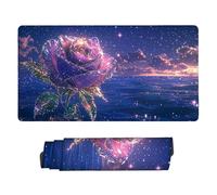 Alfombrilla Ratón Gaming XXL, Gaming Mouse Pad 900x400mm, Protector Escritorio Antideslizante, Alfombrilla de Ratón Rosas del mar, Mousepad Grande, Tapete Raton para Jugadores de PC, Oficina v-314