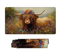 Alfombrilla Ratón Gaming XXL, Gaming Mouse Pad 900x400mm, Protector Escritorio Antideslizante, Alfombrilla de Ratón Ganado de tierras altas, Mousepad Grande para Jugadores de PC, Oficina v-258