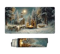 Alfombrilla Ratón Gaming XXL, Gaming Mouse Pad 900x400mm, Protector Escritorio Antideslizante, Alfombrilla de Ratón Rancho Jesús, Mousepad Grande, Tapete Raton para Jugadores de PC, Oficina v-627