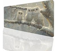 Alfombrilla Ratón Gaming XXL, Gaming Mouse Pad 900x400x3mm, Protector Escritorio Antideslizante, Alfombrilla de Ratón BúHo Mousepad Grande, Tapete Raton para Jugadores de PC Oficina PjY8502 N-U