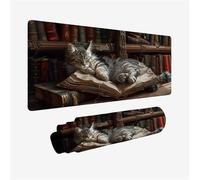 Alfombrilla Ratón Gato Alfombrilla Escritorio XXL 900x400, Mouse Pad Libro Mousepad Impermeable, Protector Escritorio Antideslizante, Mejora Precisión y Velocidad, Accesorios Gaming, Regalo H2-384