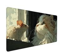 Alfombrilla Ratón Gato Alfombrilla Ratón XXL 80x40cm, Mouse Pad RatóN Mousepad con Base de Goma Antideslizante, Impermeable Tapete Escritorio Accesorios Gaming para Gamers, PC, Regalo -lsy26032B