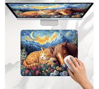 Alfombrilla Ratón Gato Caballo, Alfombrilla Gaming 32 x 26 cm, Mousepad Delgado, Superficie Ultra-Suave, Bordes Anti-Deshilachado, Base Goma Antideslizante, para Portátil, Oficina, Home, Office j0j-1