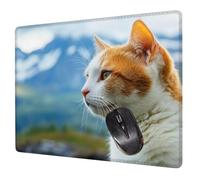 Alfombrilla Ratón Gato Mouse Pad Paisaje Alfombrilla Escritorio, 30x25x0.3cm Tapete Rato, con Base de Goma Antideslizante, Mejora la precisión Velocidad Pequeña Mousepad Portátil para Gaming H0-561