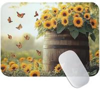 Alfombrilla Ratón Girasol, Mouse Pad Gaming Flores 600x400x3mm, Base de Goma Antideslizante, Duradera Alfombrilla de Ratón con Textura Premium, Pequeña Mouse Pad Portátil para Oficina y Juegos M3-481