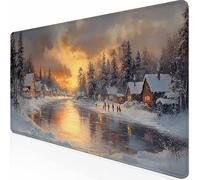 Alfombrilla Ratón Grande Blanco Escena De Nieve, Alfombrilla Raton Impermeable Antideslizante, Mouse Pad con Base de Goma Bordes Cosidos, Accesorios Gaming, Mousepad para Gamer80 x 40 cm -z1c09X11