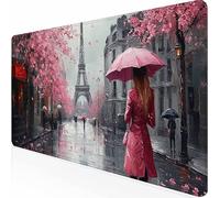 Alfombrilla Ratón Grande Ciudad Lluvia, Alfombrilla Raton Impermeable Antideslizante, Mouse Pad con Base de Goma Bordes Cosidos, Accesorios Gaming, Mousepad para Oficina, Gamer, PC 80 x 30 cm -z1c09X6