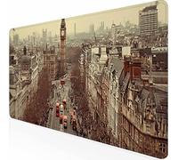 Alfombrilla Ratón Grande Ciudad Retro, Alfombrilla Raton Impermeable Antideslizante, Mouse Pad con Base de Goma Bordes Cosidos, Accesorios Gaming, Mousepad para Gamer, PC 700 x 300 mm -z1c09X70