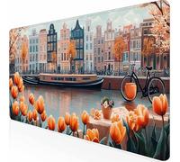 Alfombrilla Ratón Grande Color Ciudad, Alfombrilla Raton Impermeable Antideslizante, Mouse Pad con Base de Goma Bordes Cosidos, Accesorios Gaming, Mousepad para Oficina, Gamer, PC 80 x 30 cm -z1c09R99