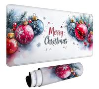 Alfombrilla Ratón Grande Gaming Mouse Pad XXL 600x300x3mm Lavable para Precisión Velocidad en Juegos-Antideslizante-Superficie de Tejido, Mouse Mat de Oficina Gaming en Casa (Navidad Beige) L#L1090