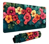 Alfombrilla Ratón Grande Gaming Mouse Pad XXL 900x400x3mm Lavable, Precisión Velocidad en Juegos-Antideslizante-Superficie de Tejido, Mouse Mat de Oficina Gaming en Casa (Flores Tropicales) L#L1046