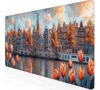 Alfombrilla Ratón Grande OtoñO Ciudad, Alfombrilla Raton Impermeable Antideslizante, Mouse Pad con Base de Goma Bordes Cosidos, Accesorios Gaming, Mousepad para Oficina, Gamer, PC 90 x 40 cm -z1c09O27