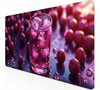 Alfombrilla Ratón Grande Rojo Cereza, Alfombrilla Raton Impermeable Antideslizante, Mouse Pad con Base de Goma Bordes Cosidos, Accesorios Gaming, Mousepad para Jugadores, PC 700 x 300 mm -z1c09722