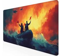 Alfombrilla Ratón Grande Rojo Guerra, Alfombrilla Raton Impermeable Antideslizante, Mouse Pad con Base de Goma Bordes Cosidos, Accesorios Gaming, Mousepad para Oficina, Gamer, PC 100 x 50 cm -z1c09F43