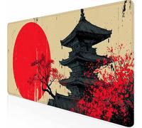 Alfombrilla Ratón Grande Rojo Luna Llena, Alfombrilla Raton Impermeable Antideslizante, Mouse Pad con Base de Goma Bordes Cosidos, Accesorios Gaming, Mousepad para Gamer, PC 70 x 30 cm -z1c09Q11
