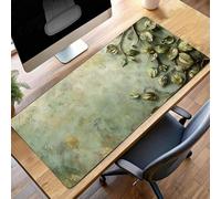Alfombrilla Ratón Grande XXL 1000x500x3mm Hojas Verde Mouse Pad Gaming, Alfombrilla Antideslizante,Tapete Escritorio con Bordes Cosidos, Mat para Jugadores, Pc, Oficina Accesorios PjY4573 R-F