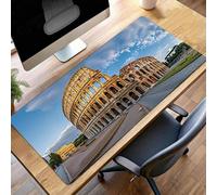 Alfombrilla Ratón Grande XXL 120 x 60cm Azul Arquitectura Mouse Pad Gaming, Alfombrilla Antideslizante,Tapete Escritorio con Bordes Cosidos, Mat para Jugadores, Pc, Oficina Accesorios PjY3877 K-O